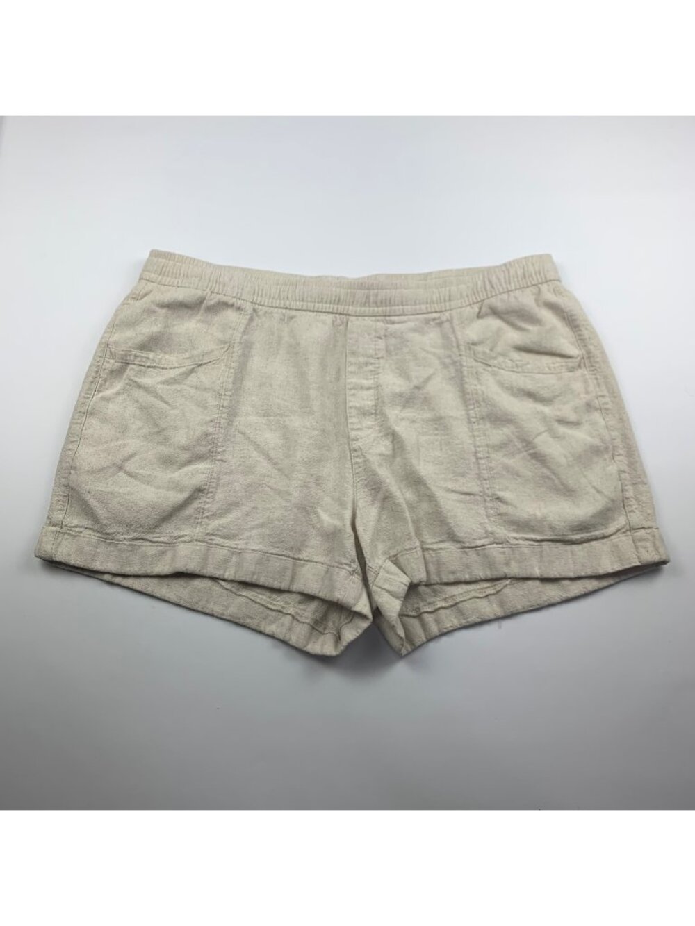 Old Navy Flax Linen Blend High Rise Pull On Shorts L